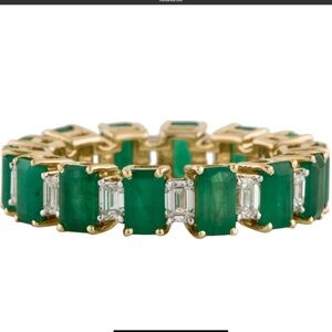 14K 3.98CTW Emerald & Diamond Eternity Band
